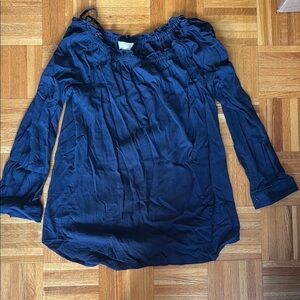 Michael Kors Women's Navy Blue Off-Shoulder Top